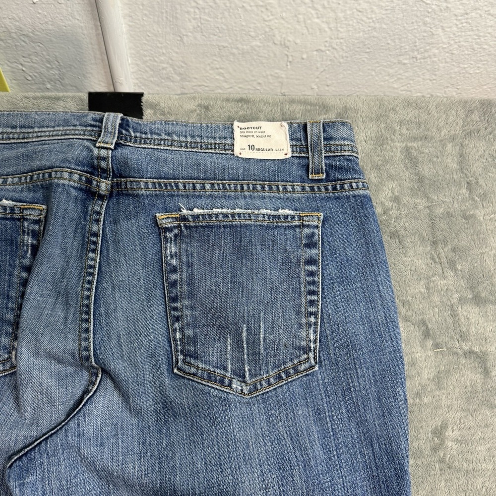 Vintage J.Crew Jeans Womens 10 Blue Mid Rise Bootcut Stretch Denim Casual Y2K - Picture 6 of 11